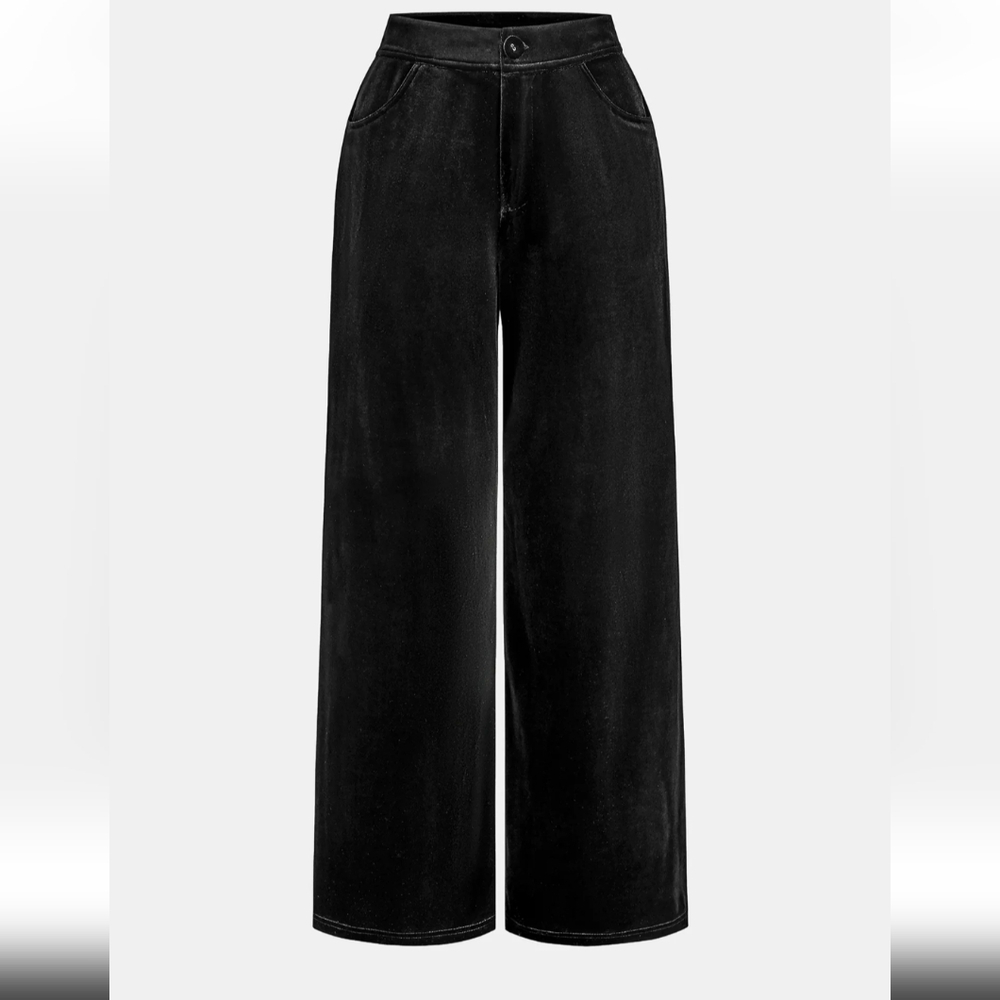 Cupshe x JoJo Midnight Black Wide Leg Trousers